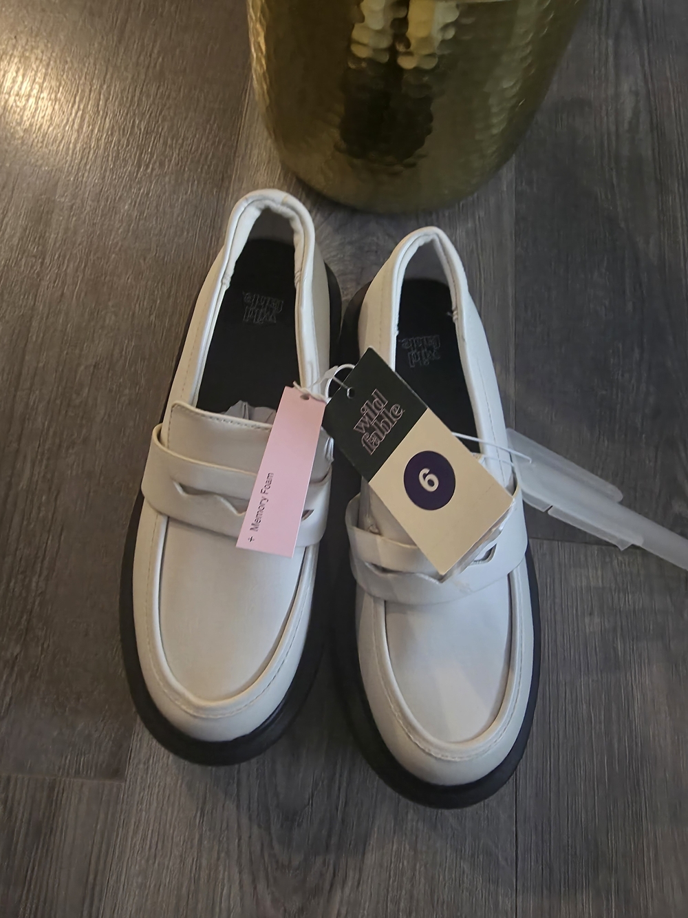 wild fable White Slip-On Loafers with Black Sole